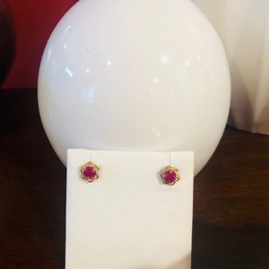 Red & Gold stud earrings